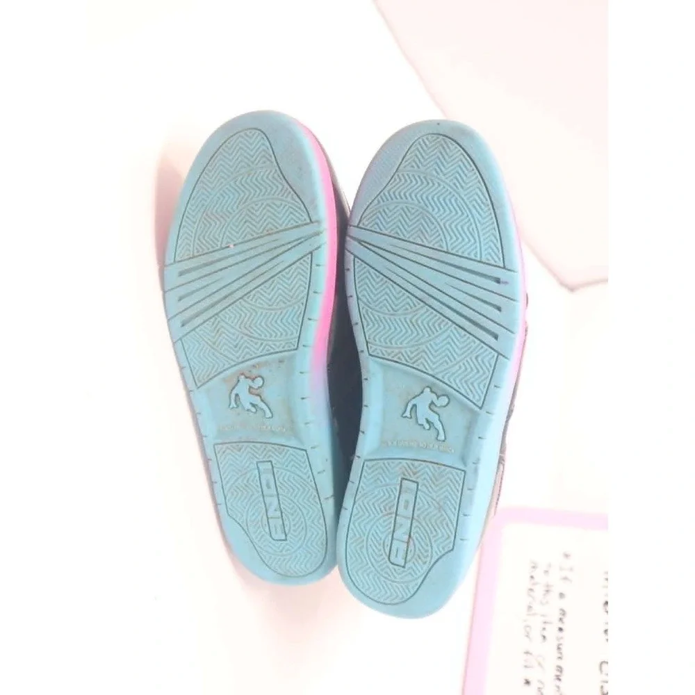 Black High Top Sneakers Sz 2 AND1 Kids Patent Pink Blue Ombre Athletic Shoes